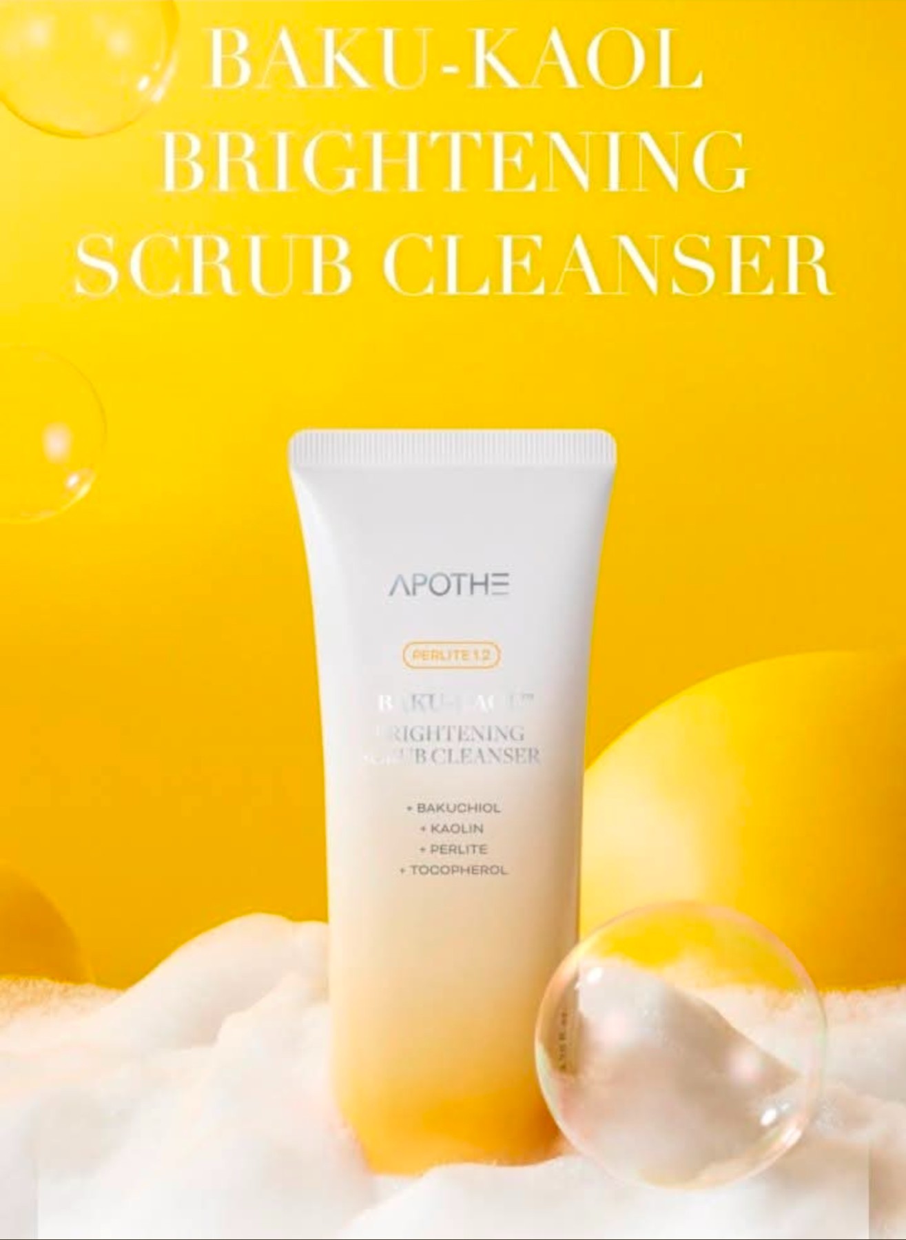 APOTHE Baku-Kaol Brightening Scrub Cleanser, 100 ml